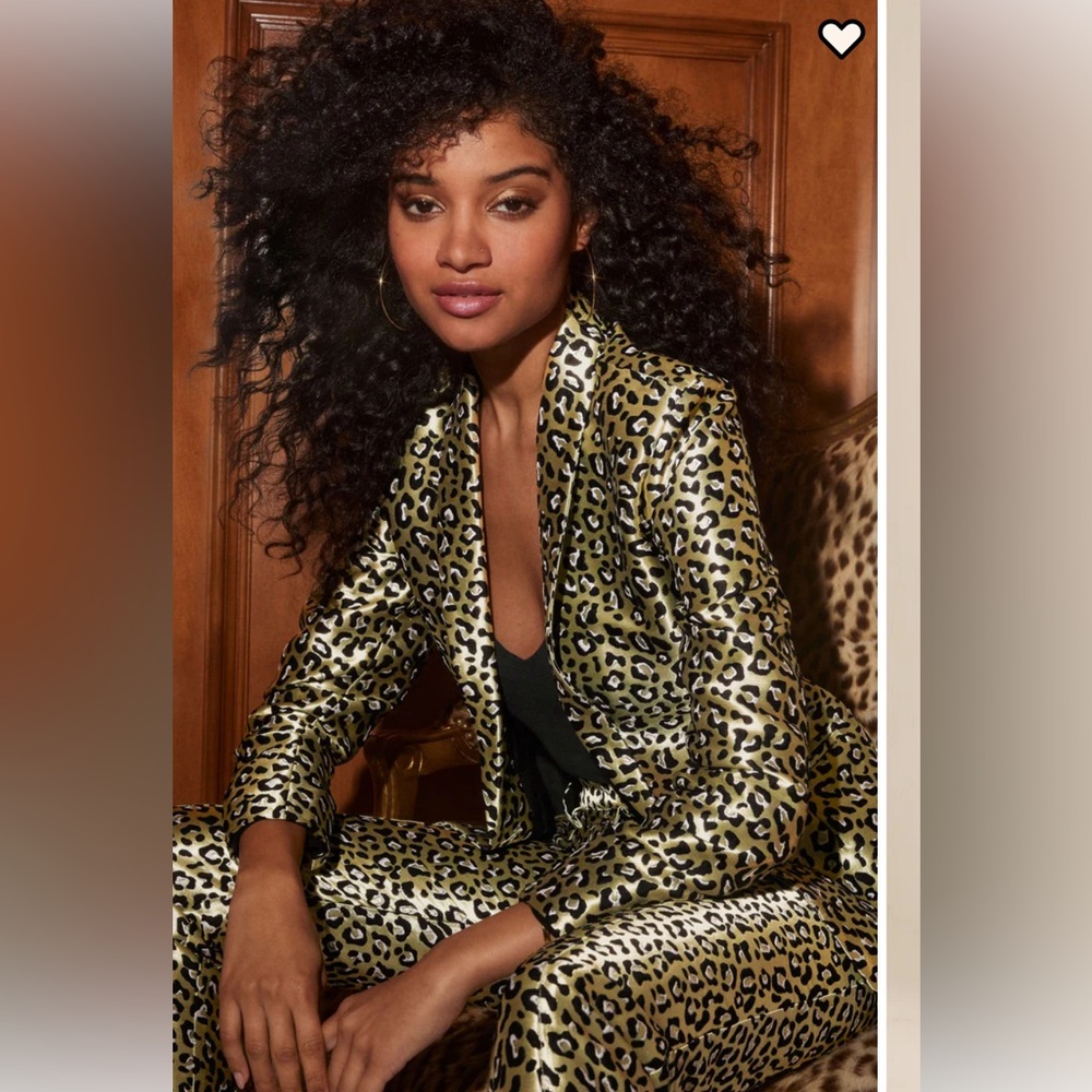 NWT Women’s Black and Gold Metallic Animal Leopard Print Blazer 12